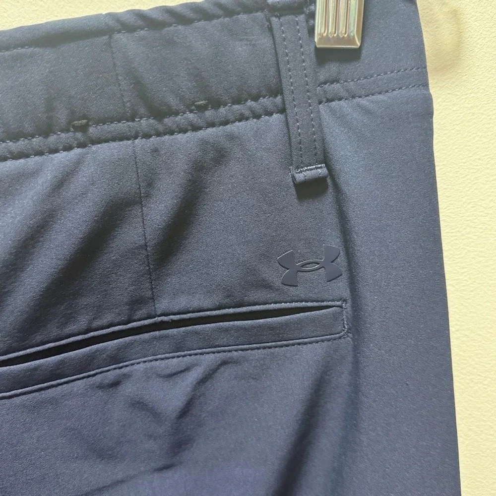 Under Armour Mens Navy Blue Performance Golf Shorts Stretch‎ Flat Front Size 34